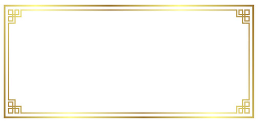 background ribbon chinese new year gold border ornament vector