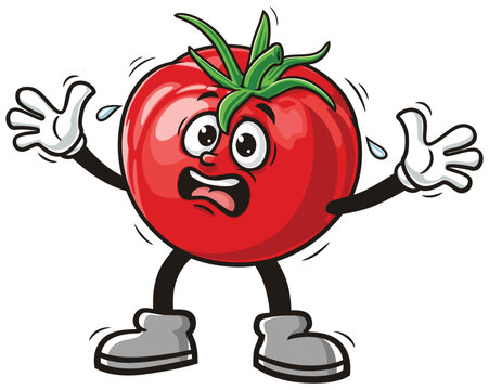 recommend clip art: Panic Tomato Cartoon Mascot Illustration Character Vector Clip-art Hand-drawn Logo Design
