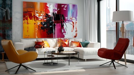 Modern bright interiors apartment living room