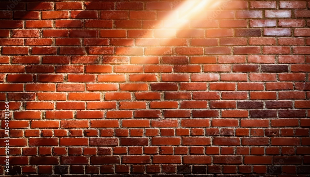 Aufkleber warm sunlit red brick wall background with detailed texture and natural shadows. ideal for architect