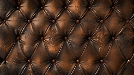 Fototapeta premium Brown leather background. Brown Leather Upholstery Texture with Fine Grain Pattern and a Luxurious Feel