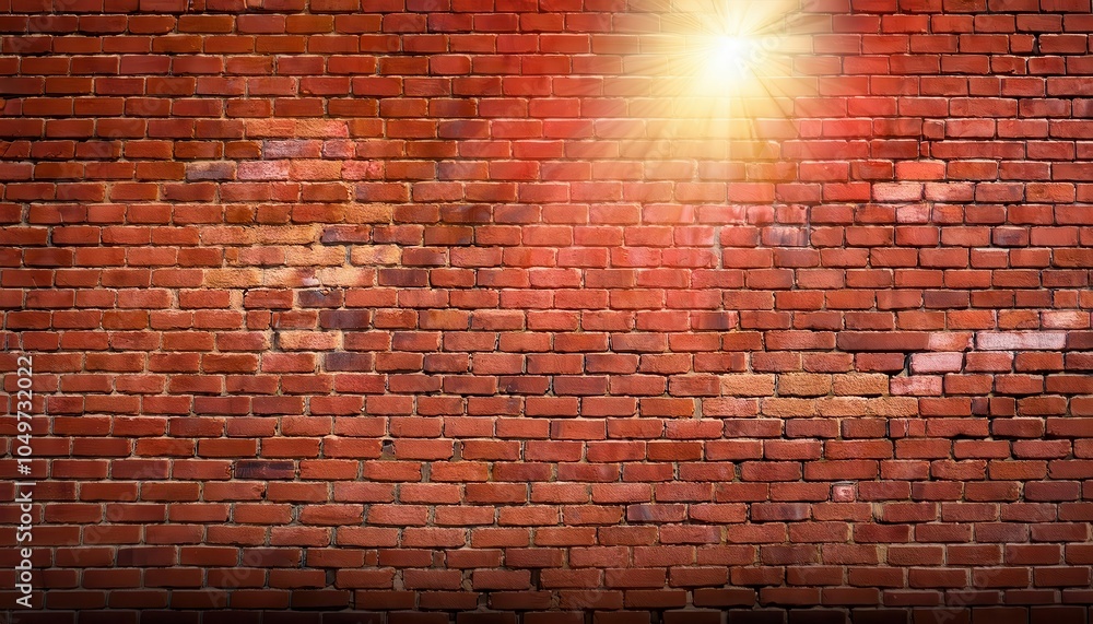 Aufkleber warm sunlit red brick wall background with detailed texture and natural shadows. ideal for architect
