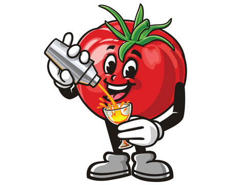recommend clip art: Tomato making cocktail, Cartoon Mascot Illustration Character Vector Clip-art Hand-drawn Logo Design