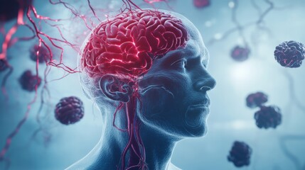 Obraz premium Medical Illustration of Ischemic Stroke Effects