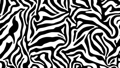 Fototapeta premium Zebra patterned tile design seamless animal print repeating zebra motif textured zebra skin hand drawn pattern. Zebra skin pattern. Animal background. Natural design