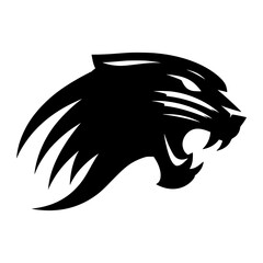 black panther, illustration, vector isolated on white background. Leopard Silhouette, panther silhouette. Panther logo 