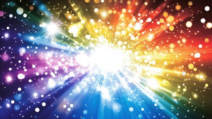 Obraz premium Vibrant Multicolored Light Blends in Abstract Design