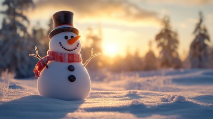 Obraz premium A Frosty Winter Sunset