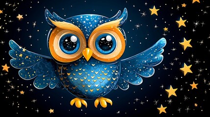 Obraz premium Whimsical night owl