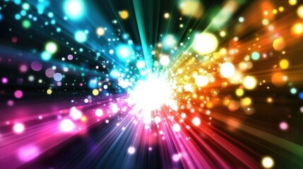 Obraz premium Vibrant Vector Light Beams in Various Hues