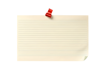 A blank note paper with adhesive tape, isolated on a transparent or white background.