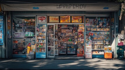 Naklejka premium Store Front With A Variety of Products