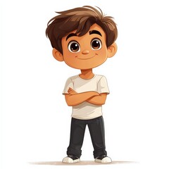 Vector portrait of a person with dwarfism smiling and standing confidently