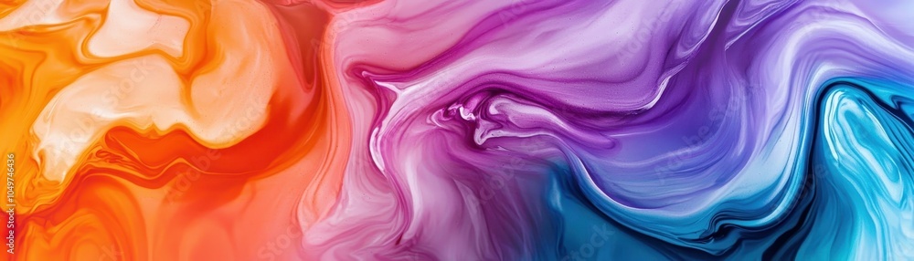 Poster vibrant abstract background with swirling patterns of blue, purple, and orange hues, creating a dyna