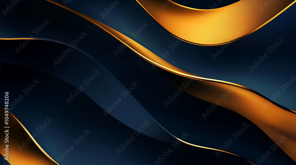 Poster elegant golden waves flowing through a dark background creating a stunning visual contrast