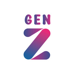 Vector illustration Logo with Generation Z Gradient Text Style Effect Design