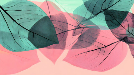 Abstract Background With Translucent Leaves - Illustration