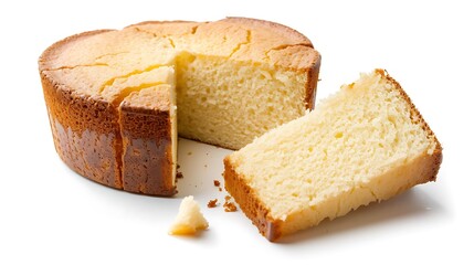 Slices of sponge isolated on white background