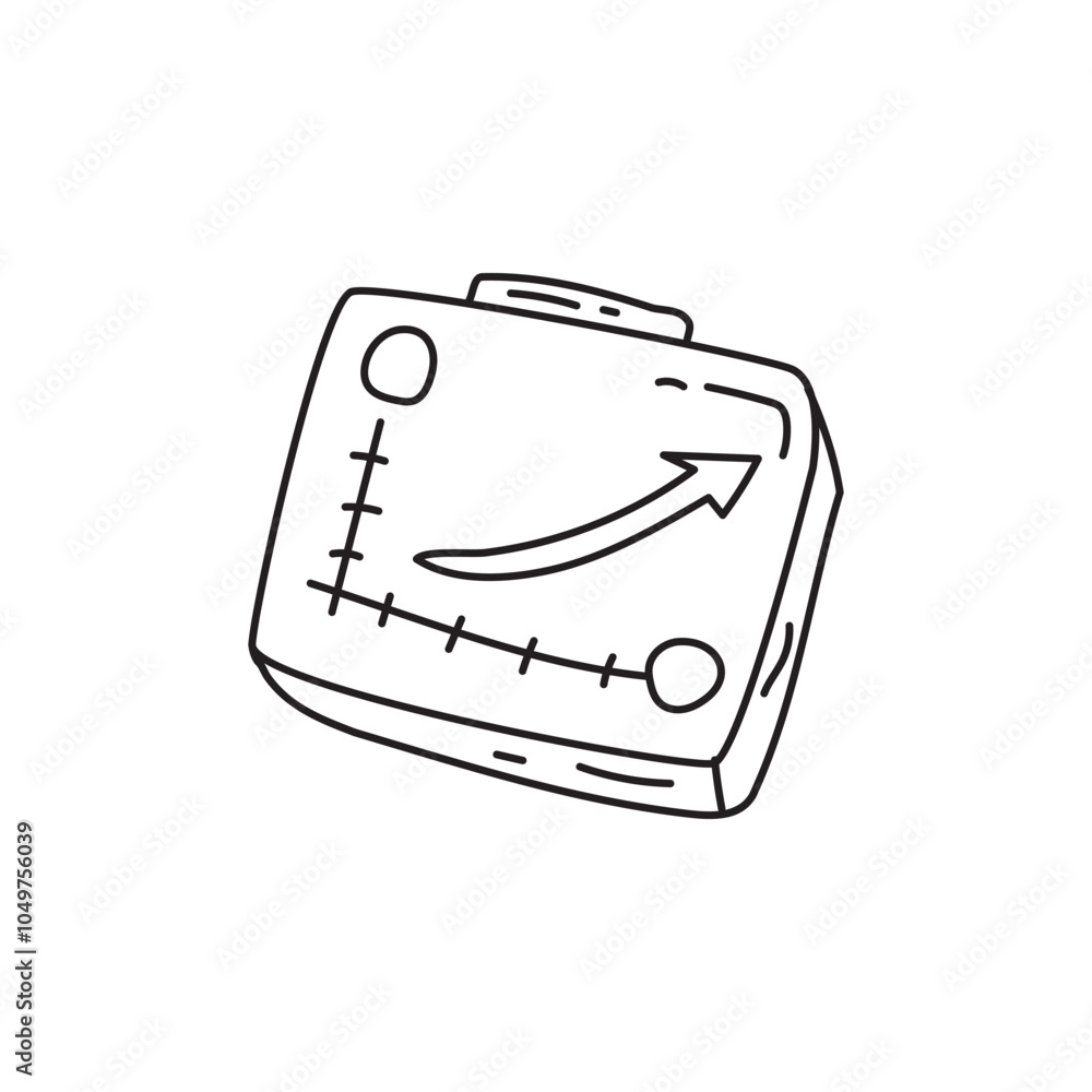 Poster a simple illustration of a device with an arrow and measurement markings, likely representing a gaug