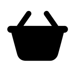 Icon of a shopping basket, representing retail and shopping