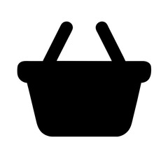 Icon of a shopping basket, representing retail and shopping