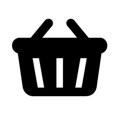 Icon of a shopping basket, representing retail and shopping