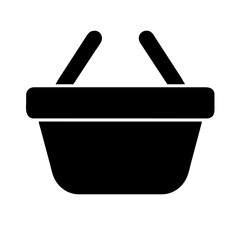 Icon of a shopping basket, representing retail and shopping