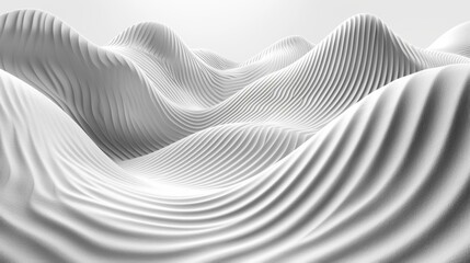 Abstract white waves. AI.