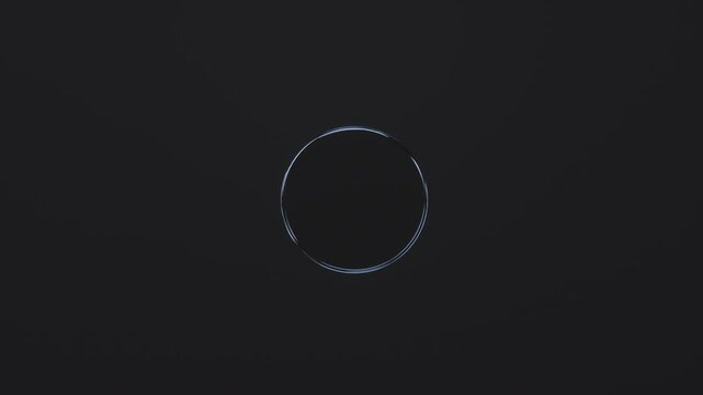 3d glass rotating cylinder with dispersion effect. Dark background. Trendy iridescent colors. 4k seamless looped animation.