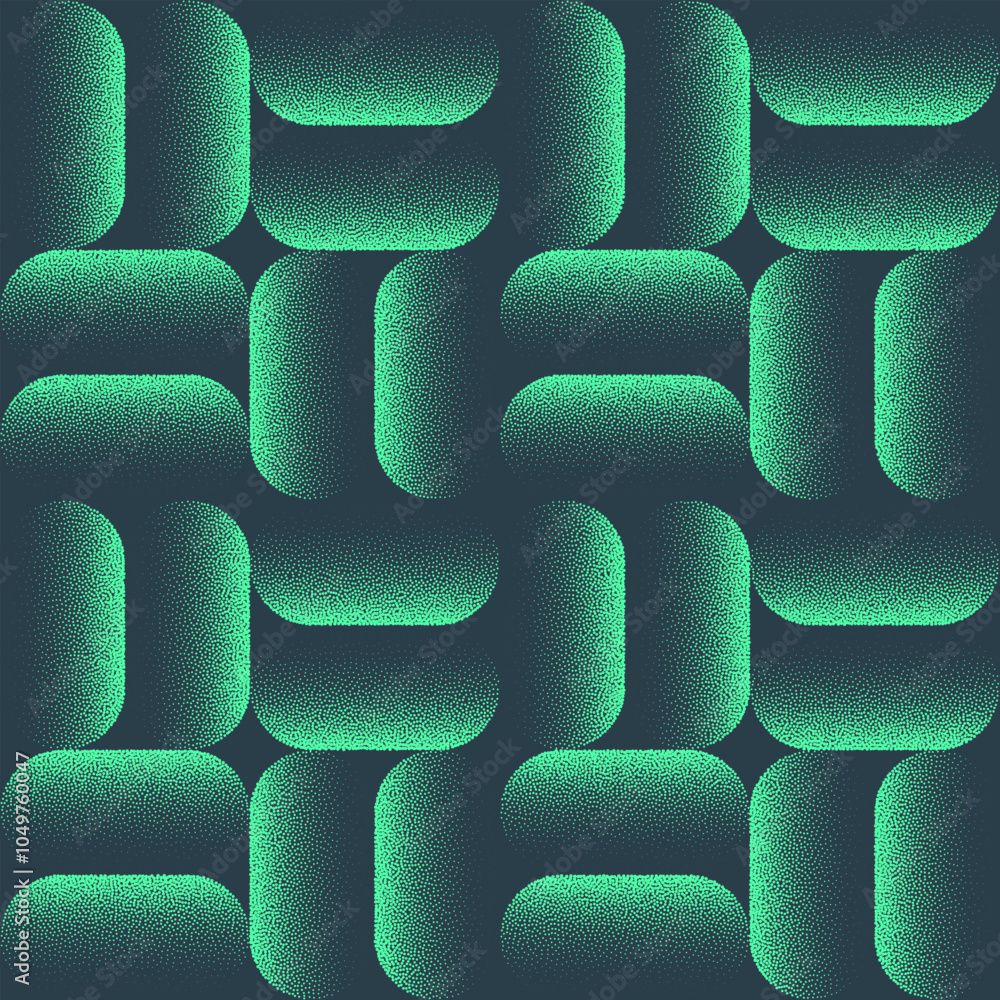 Aufkleber retro futurism seamless pattern dot work vivid turquoise abstract vector background. endless geometr