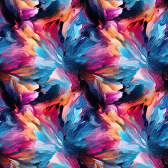 Obraz premium Colorful abstract brush strokes seamless pattern. Pattern for wallpaper, background, print on fabric and paper.