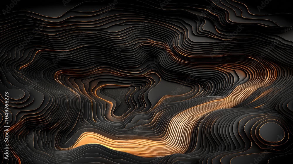 Poster abstract waves create mesmerizing visual experience with flowing lines and contrasting colors. inter