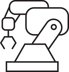 Robotic Arm Line Icon
