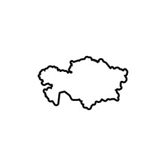 kazakhstan country map black line border vector icon illustration