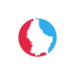 luxembourg country map circle border vector icon illustration