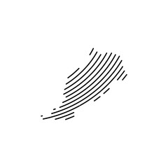 morocco country map curved line border vector icon illustration