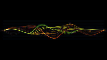 Abstract multicolored curve chart