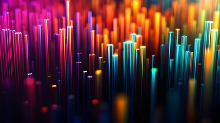 Fototapeta premium Vibrant Data Visualizations with Colorful Lines and Patterns