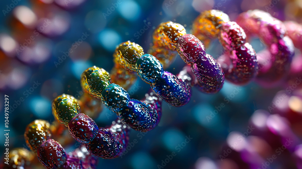 Wall mural close-up of a colorful spiral-shaped object with a bokeh background.