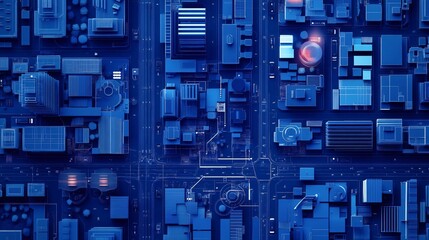 Futuristic Cityscape Aerial View