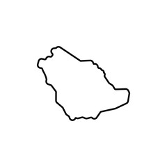 Saudi Arabia country map black line border vector icon illustration