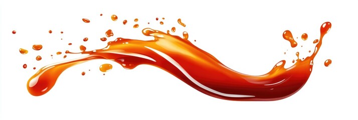 Soy Sauce Splash Isolated on White Background with Grooved Pathway