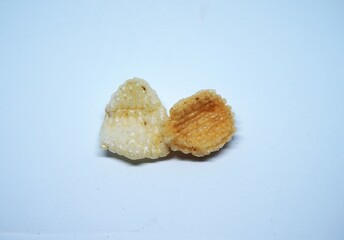 delicious brown fried crackers, on a white background