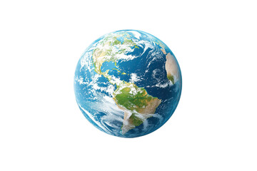 Fototapeta premium Stunning view of Earth from space, showcasing continents, clouds, and oceans in vibrant detail. Perfect for educational and scientific use.