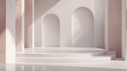 Fototapeta premium Minimalist White Platform.