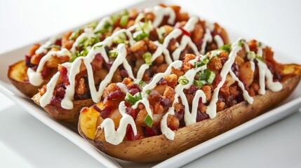 Colorful Potato Skins on a White Background