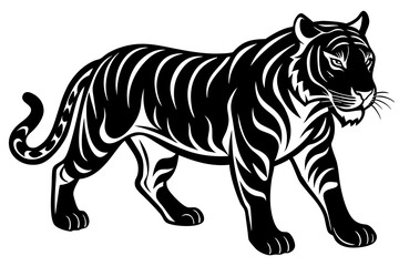 Powerful Tiger Silhouette Design