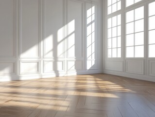 Fototapeta premium Sunlit White Room.