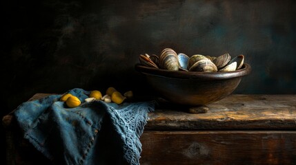 Artistic Presentation of Clams with Garlic