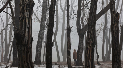 Foggy dead forest
